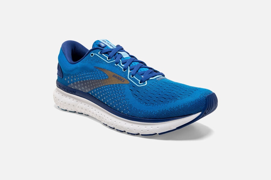 Brooks Glycerin 18 Road Running Shoes Mens - Blue/Gold - YHMDZ-5418